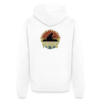 30e anniversaire Faire vibrer la foule GIT 03/1996 - Veste à capuche bio Premium Unisexe - blanc - Dos - Thijin (182cm)