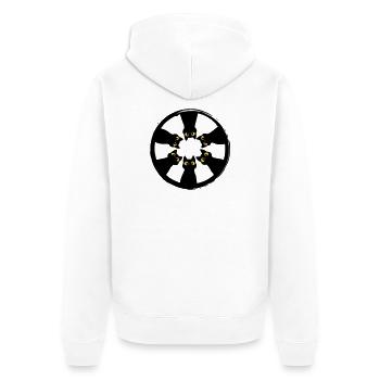 Cat Gaze Circle: Eyes from the Darkness - Unisex Premium Organic Zip Hoodie - white - Back - Thijin (182cm)