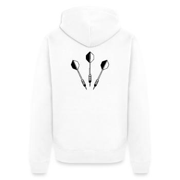 Darts - Unisex Premium Organic Zip Hoodie - white - Back - Thijin (182cm)