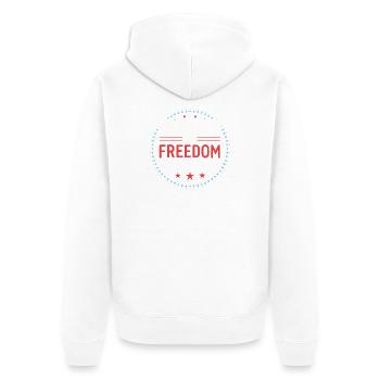 Together for Freedom – Star Badge - Unisex Premium Organic Zip Hoodie - white - Back - Thijin (182cm)