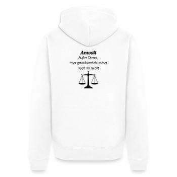 Un avocat toujours dans le bon état - Veste à capuche bio Premium Unisexe - blanc - Dos - Thijin (182cm)