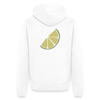 Lime Slice Citron Vert Minimaliste - Veste à capuche bio Premium Unisexe - blanc - Dos - Thijin (182cm)