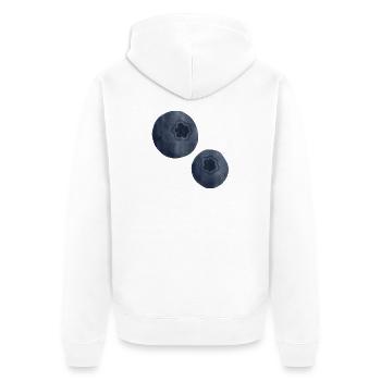 Blueberries aquarelle - Veste à capuche bio Premium Unisexe - blanc - Dos - Thijin (182cm)