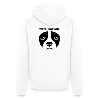 Dog View te regardant dire - Veste à capuche bio Premium Unisexe - blanc - Dos - Thijin (182cm)