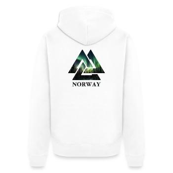 Nœud viking de Norvège, aurores boréales Scandinavie - Veste à capuche bio Premium Unisexe - blanc - Dos - Thijin (182cm)