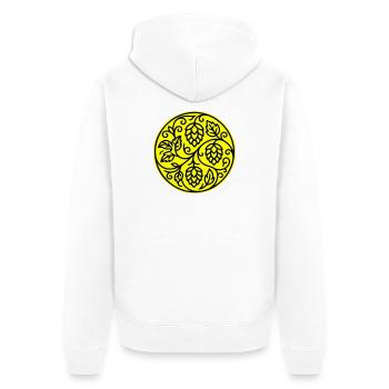 Symbole du houblon orge malt - Veste à capuche bio Premium Unisexe - blanc - Dos - Thijin (182cm)