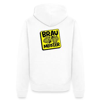 Braumeister Brauerei Hopfen - Unisex Premium Bio Zip Hoodie - Weiß - Hinten - Thijin (182cm)