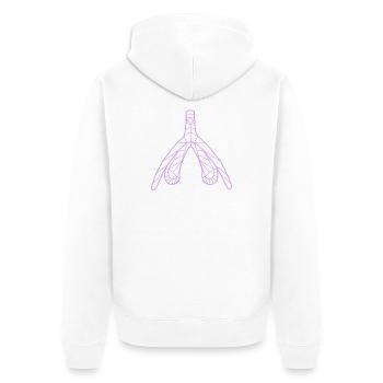 Klitoris_flieder - Unisex Premium Organic Zip Hoodie - white - Back - Thijin (182cm)