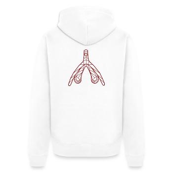 Klitoris_burgund - Unisex Premium Organic Zip Hoodie - white - Back - Thijin (182cm)