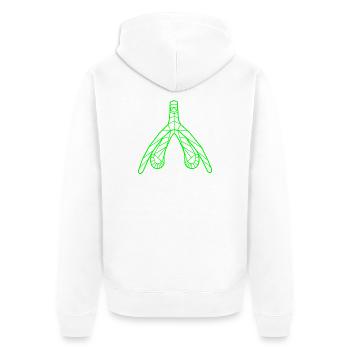 Klitoris_neongruen - Unisex Premium Organic Zip Hoodie - white - Back - Thijin (182cm)