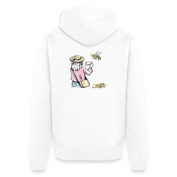 Girl photographing bee - Unisex Premium Organic Zip Hoodie - white - Back - Thijin (182cm)