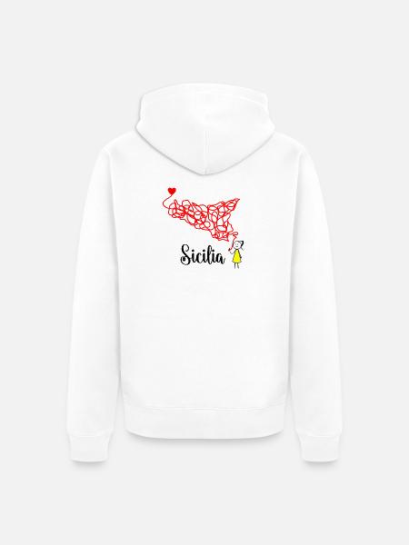Sizilien - Unisex Premium Bio Zip Hoodie - Weiß