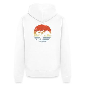 Dessin vintage de VTT - Veste à capuche bio Premium Unisexe - blanc - Dos - Thijin (182cm)