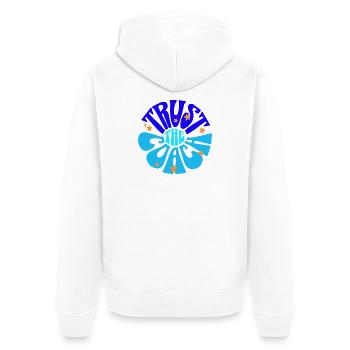 Tennis Trainer Shirt, Trust the Coach hoodie, Mug - Unisex Premium Organic Zip Hoodie - white - Back - Thijin (182cm)