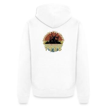 40th Birthday Rocking the crowd DRM 05/1986 - Unisex Premium Organic Zip Hoodie - white - Back - Thijin (182cm)