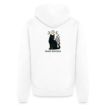 Chat Gardien de la Lune - Veste à capuche bio Premium Unisexe - blanc - Dos - Thijin (182cm)