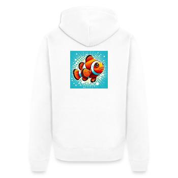 Poisson-clown - Veste à capuche bio Premium Unisexe - blanc - Dos - Thijin (182cm)