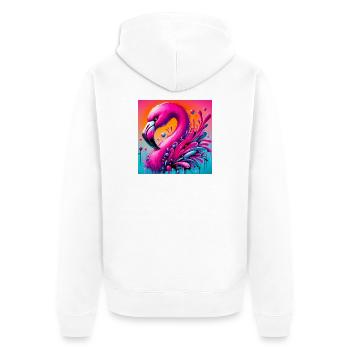 Flamant - Veste à capuche bio Premium Unisexe - blanc - Dos - Thijin (182cm)