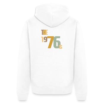 Vintage Year 1976 Anniversary 50 Years Gift Idea - Unisex Premium Organic Zip Hoodie - white - Back - Thijin (182cm)