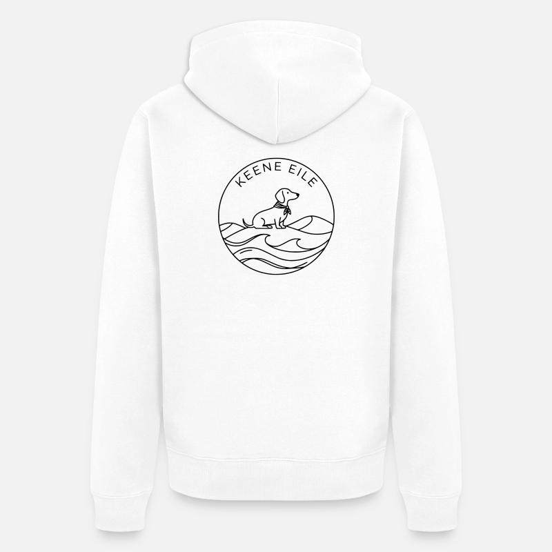 Badge de teckel Sea Keene Rush - Veste à capuche bio Premium Unisexe - blanc