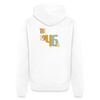 Vintage Year 1946 Birthday 80 Years Gift Idea - Unisex Premium Organic Zip Hoodie - white - Back - Thijin (182cm)