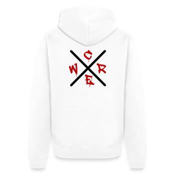 Graffiti GREW  - Unisex Premium Bio Zip Hoodie - Weiß - Hinten - Thijin (182cm)