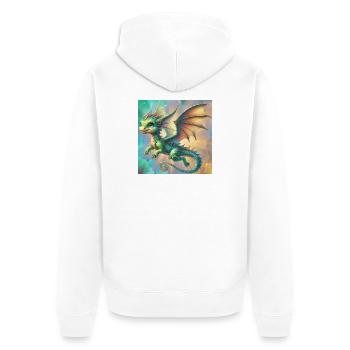 dragon - Unisex Premium Organic Zip Hoodie - white - Back - Thijin (182cm)