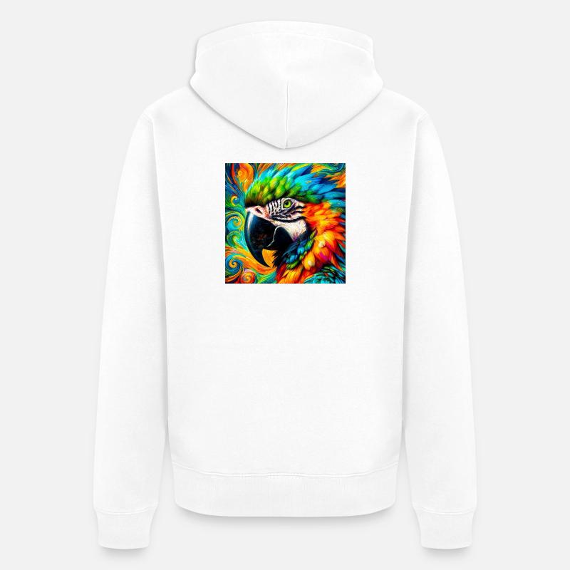 perroquet - Veste à capuche bio Premium Unisexe - blanc