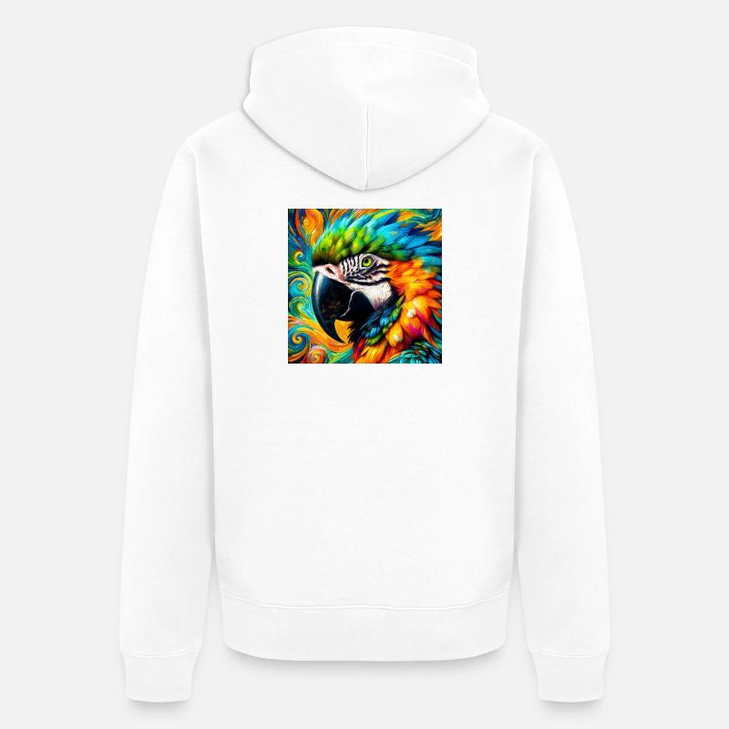 perroquet - Veste à capuche bio Premium Unisexe - blanc