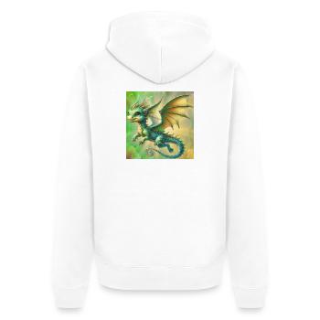 dragon - Unisex Premium Organic Zip Hoodie - white - Back - Thijin (182cm)