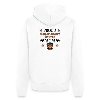 Proud Griffon Mother, Belgian Dwarf Griffon - Unisex Premium Organic Zip Hoodie - white - Back - Thijin (182cm)