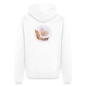 Cadeau Cercle d’Aquarelle en forme d’empreintes digitales en cœur d’amour - Veste à capuche bio Premium Unisexe - blanc - Dos - Thijin (182cm)