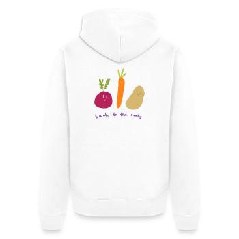 Retour aux racines - Veste à capuche bio Premium Unisexe - blanc - Dos - Thijin (182cm)