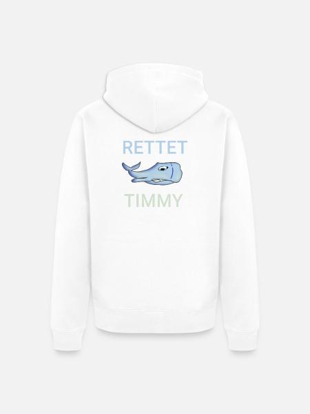 Save Timmy the whale bay poel - Unisex Premium Organic Zip Hoodie - white