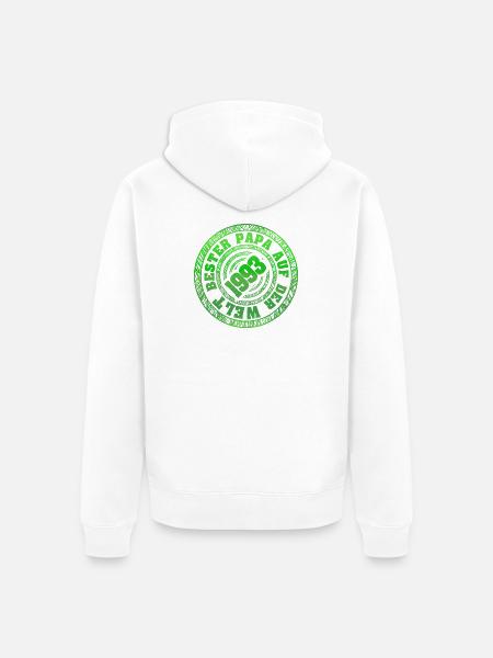 1993 Retro Papa Stempel - Unisex Premium Bio Zip Hoodie - Weiß