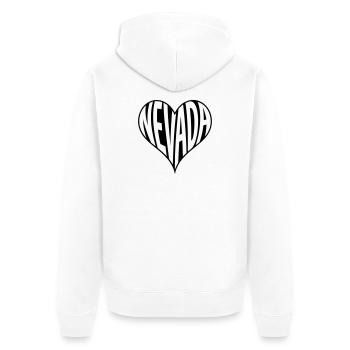 Typographie cardiaque du Nevada USA - Veste à capuche bio Premium Unisexe - blanc - Dos - Thijin (182cm)