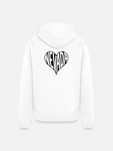 Nevada USA Heart Typography - Unisex Premium Organic Zip Hoodie - white