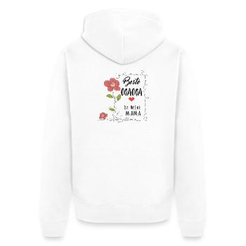 Beste Mama Ist Meine Mama - Unisex Premium Bio Zip Hoodie - Weiß - Hinten - Thijin (182cm)