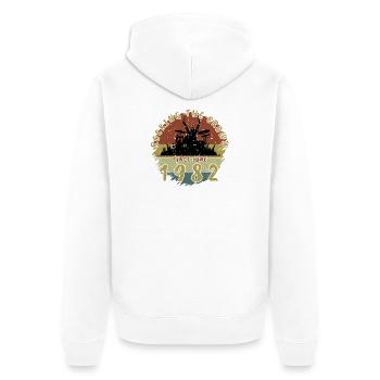 44th Birthday Rocking the crowd DRM 06/1982 - Unisex Premium Organic Zip Hoodie - white - Back - Thijin (182cm)