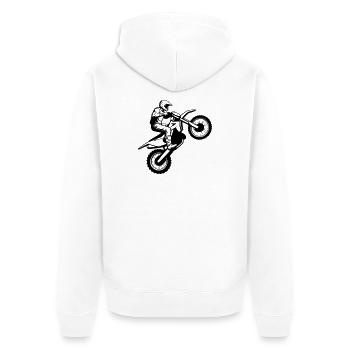 Motocross - Unisex Premium Organic Zip Hoodie - white - Back - Thijin (182cm)
