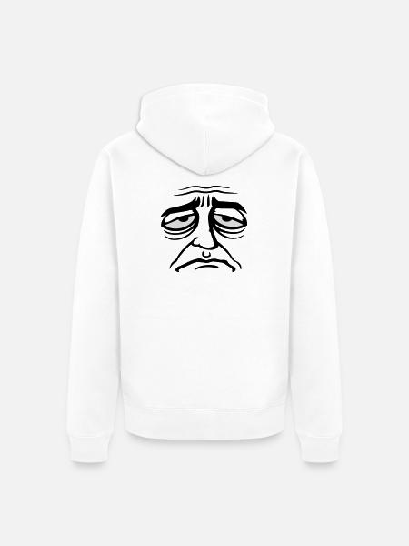 Grumpy sad disappointed face funny - Unisex Premium Organic Zip Hoodie - white