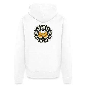 Lecker Bierchen trinken shirt JGA - Unisex Premium Bio Zip Hoodie - Weiß - Hinten - Thijin (182cm)