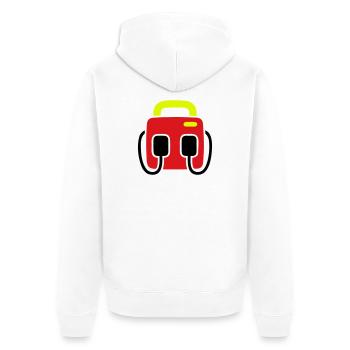 Défibrillateur AED Premiers secours - Veste à capuche bio Premium Unisexe - blanc - Dos - Thijin (182cm)
