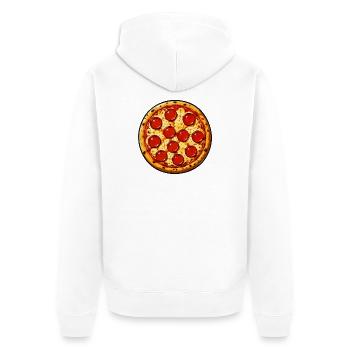 Illustration de pizza au pepperoni dans le style de bande dessinée - Veste à capuche bio Premium Unisexe - blanc - Dos - Thijin (182cm)