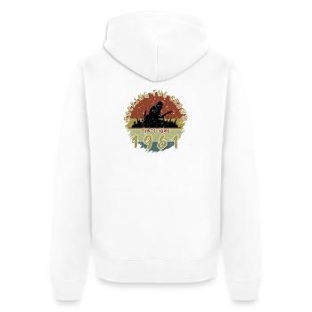 65th Birthday Rocking the crowd GIT 06/1961 - Unisex Premium Organic Zip Hoodie - white - Back - Thijin (182cm)