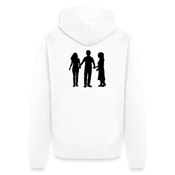 Menschen Gruppe Silhouette Freunde Team Zusammen - Unisex Premium Bio Zip Hoodie - Weiß - Hinten - Thijin (182cm)