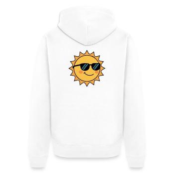 Cheerful shining sun with sunglasses - Unisex Premium Organic Zip Hoodie - white - Back - Thijin (182cm)