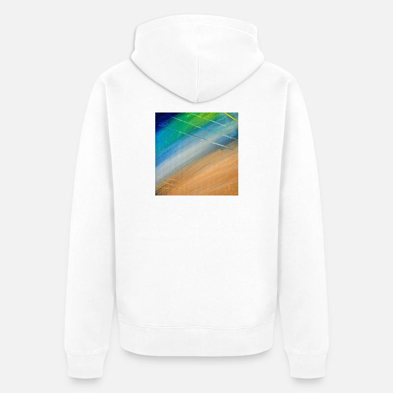 Flux de couleur et lignes dorées - Veste à capuche bio Premium Unisexe - blanc