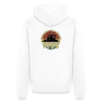 60. Geburtstag Rocking the crowd DRM 07/1966 - Unisex Premium Bio Zip Hoodie - Weiß - Hinten - Thijin (182cm)
