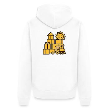 Bauklötze Eisenbahn Spielzeug - Unisex Premium Bio Zip Hoodie - Weiß - Hinten - Thijin (182cm)